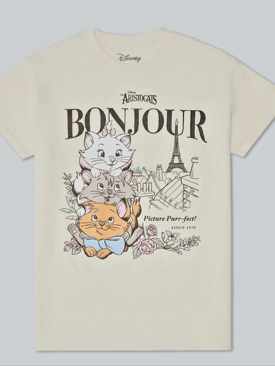 Disney Other - Disney The Aristocats Bonjour Paris Graphic Tee Sz L Women’s 2X P2P 25–29 NWT